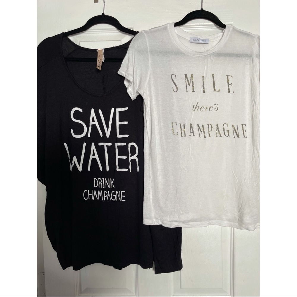 Champagne 🥂 soft T’s (you get both shirts)